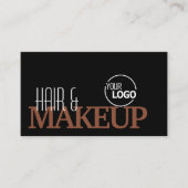 Modernes Schwarz-Rot-Braun mit Logo und Foto Visitenkarte (Vorderseite)