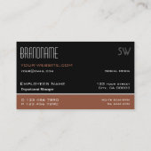 Modernes Schwarz-Rot-Brot einfach mit Monogramm Visitenkarte (Rückseite)