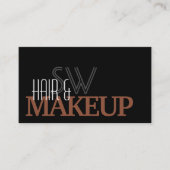 Modernes Schwarz-Rot-Brot einfach mit Monogramm Visitenkarte (Vorderseite)