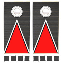 Modernes Schwarz-Rot-Cornhole-Set
