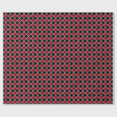 Modernes Schwarz-Rot-Diamant-Muster Geschenkpapier (Flach)