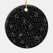 Modernes Schwarz-Rot-Foto Keramik Ornament (Hinten)