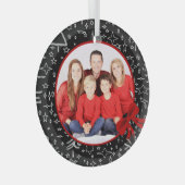 Modernes Schwarz-Rot-Foto Ornament Aus Glas (Vorderseite Rechts)