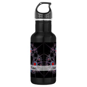 Modernes Schwarz-Rot-Fraktal Trinkflasche