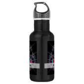 Modernes Schwarz-Rot-Fraktal Trinkflasche (Rückseite)