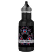 Modernes Schwarz-Rot-Fraktal Trinkflasche (Rechts)