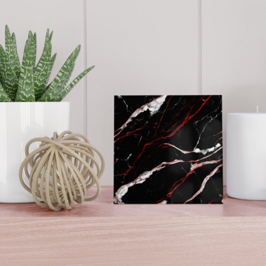 Modernes Schwarz-Rot-Imitat-Muster Fliese