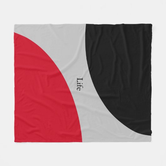 Modernes Schwarz Rot und Silber farbig Fleecedecke (Vorderseite (Horizontal))