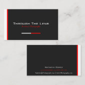 Modernes Schwarz, Rot und Weiß Streifen - Visitenk Visitenkarte (Vorne/Hinten)