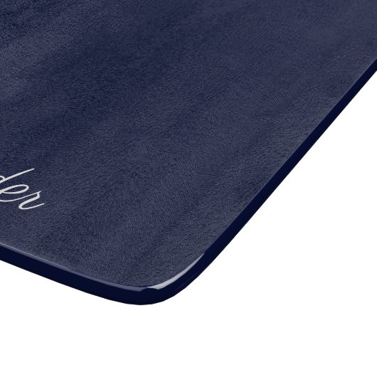 Modernes Schwarz-Script mit solider Farbschablone Schneidebrett (Ecke)