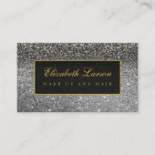 Modernes Schwarz-Silber-Glitzer-Schönheitsmittel Visitenkarte (Vorderseite)
