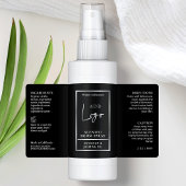 Modernes Schwarz-Silber-Logo-Spray-Flaschenetikett