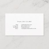 Modernes Schwarz Stilvoll Minimalistisch Visitenkarte (Rückseite)