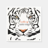 Modernes schwarz Tiger Gelb Augen Orangennarbenpap Serviette (Vorderseite)