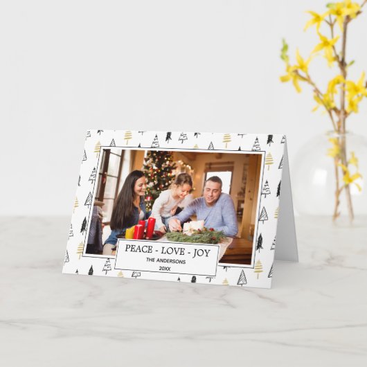 Modernes Schwarz-u. Karte (Gelbe Blume)