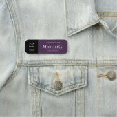 Modernes Schwarz und Acai Violet Lila: Business LO Namensschild (Beispiel)