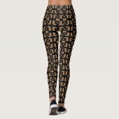 Modernes Schwarz und Beige Leggings (Rückseite)