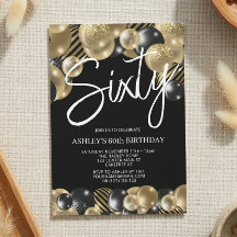 Modernes Schwarz und Gold 60. Geburtstag
