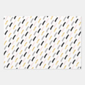 Modernes Schwarz und Gold auf Weiß koordiniert Geschenkpapier Set (Vorderseite 3)