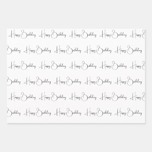 Modernes Schwarz und Gold auf Weiß koordiniert Geschenkpapier Set (Vorderseite 2)