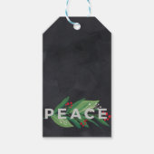 Modernes Schwarz und Grün mit Holly Berry Peace Geschenkanhänger (Vorderseite)