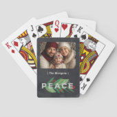 Modernes Schwarz und Grün mit Holly Berry Peace Spielkarten (Rückseite)
