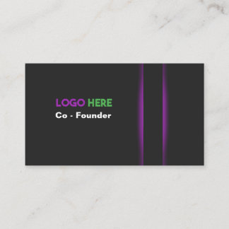 Modernes Schwarz und Lila Beruflich Visitenkarte