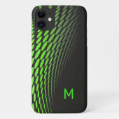 Modernes Schwarz und Neon Green Case-Mate iPhone Hülle (Rückseite)