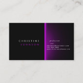 modernes Schwarz und Neonfarben lila Design Visitenkarte (Vorderseite)