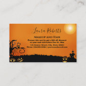 Modernes Schwarz und Orange Halloween Rabattkarte (Rückseite)