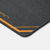 Modernes Schwarz und Orange Personalisiert Schreibtischunterlage (Ecke)