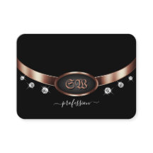 Modernes Schwarz und Rose Gold mit Monogram Juwele
