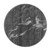 Modernes Schwarz- und Silbermarmormuster Schneidebrett (Vorderseite)