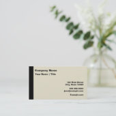 Modernes Schwarz und Tan Visitenkarte (Stehend Vorderseite)