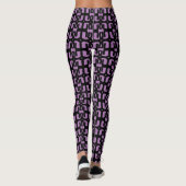 Modernes Schwarz und Violett Leggings (Rückseite)