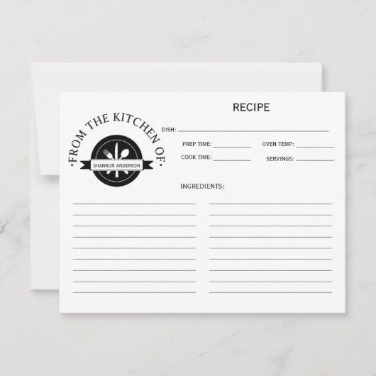 Modernes Schwarz und Weiß aus der Küche von Rezept (Vorderseite)