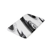 Modernes Schwarz und Weiß Badematte (Schrägansicht)