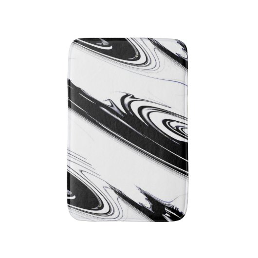 Modernes Schwarz und Weiß Badematte (Vorderseite Vertikal)