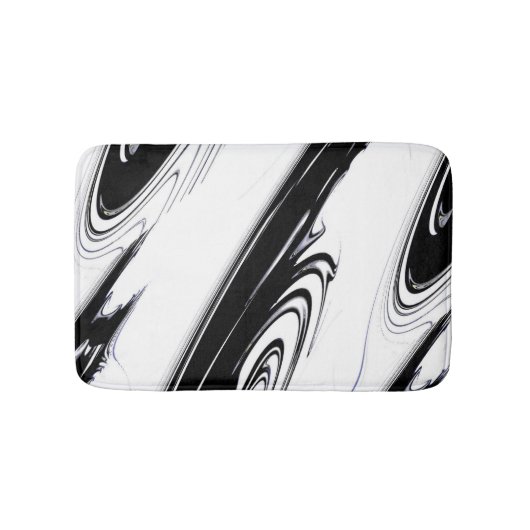 Modernes Schwarz und Weiß Badematte (Vorderseite)