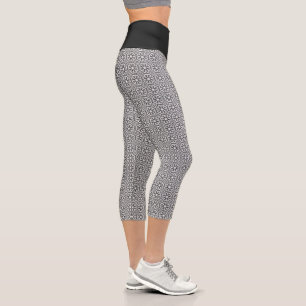 Modernes Schwarz und Weiß Capri Leggings