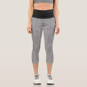 Modernes Schwarz und Weiß Capri Leggings (Vorderseite)