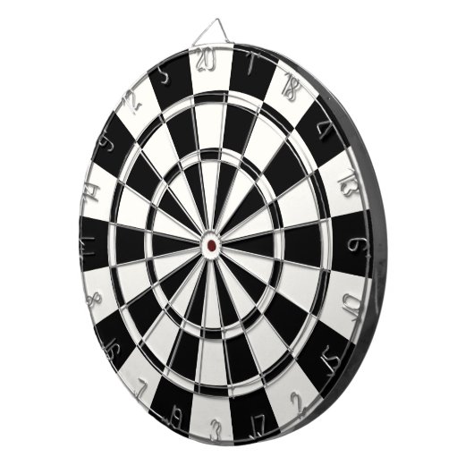 Modernes Schwarz und Weiß Dartscheibe (Vorderseite rechts)