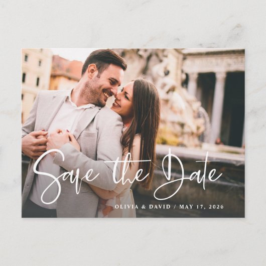 Modernes Schwarz und Weiß | Foto speichern Postkarte (Vorderseite)