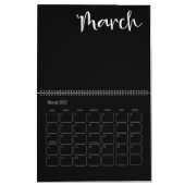 Modernes Schwarz und Weiß gefüllt Kalender (Mär 2027)