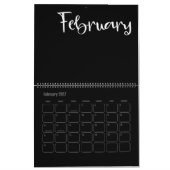 Modernes Schwarz und Weiß gefüllt Kalender (Feb 2027)