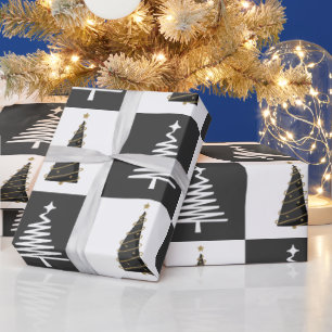 Modernes Schwarz und Weiß Geschenkpapier