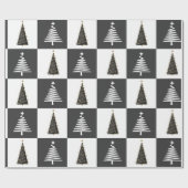 Modernes Schwarz und Weiß Geschenkpapier (Flach)