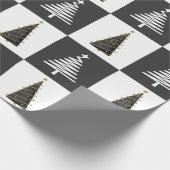 Modernes Schwarz und Weiß Geschenkpapier (Ecke)