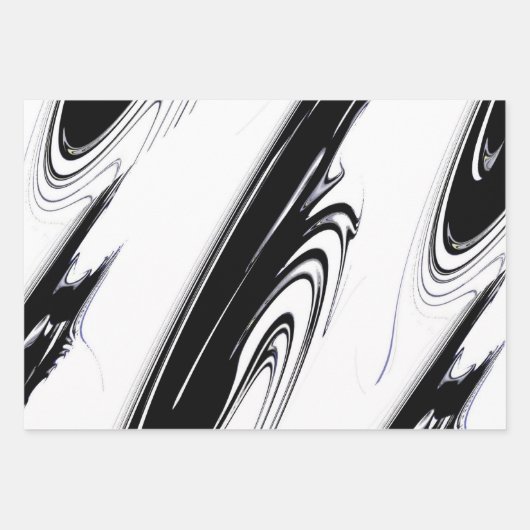 Modernes Schwarz und Weiß Geschenkpapier Set (Vorderseite)