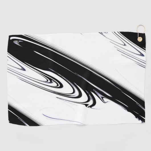 Modernes Schwarz und Weiß Golfhandtuch (Horizontal)